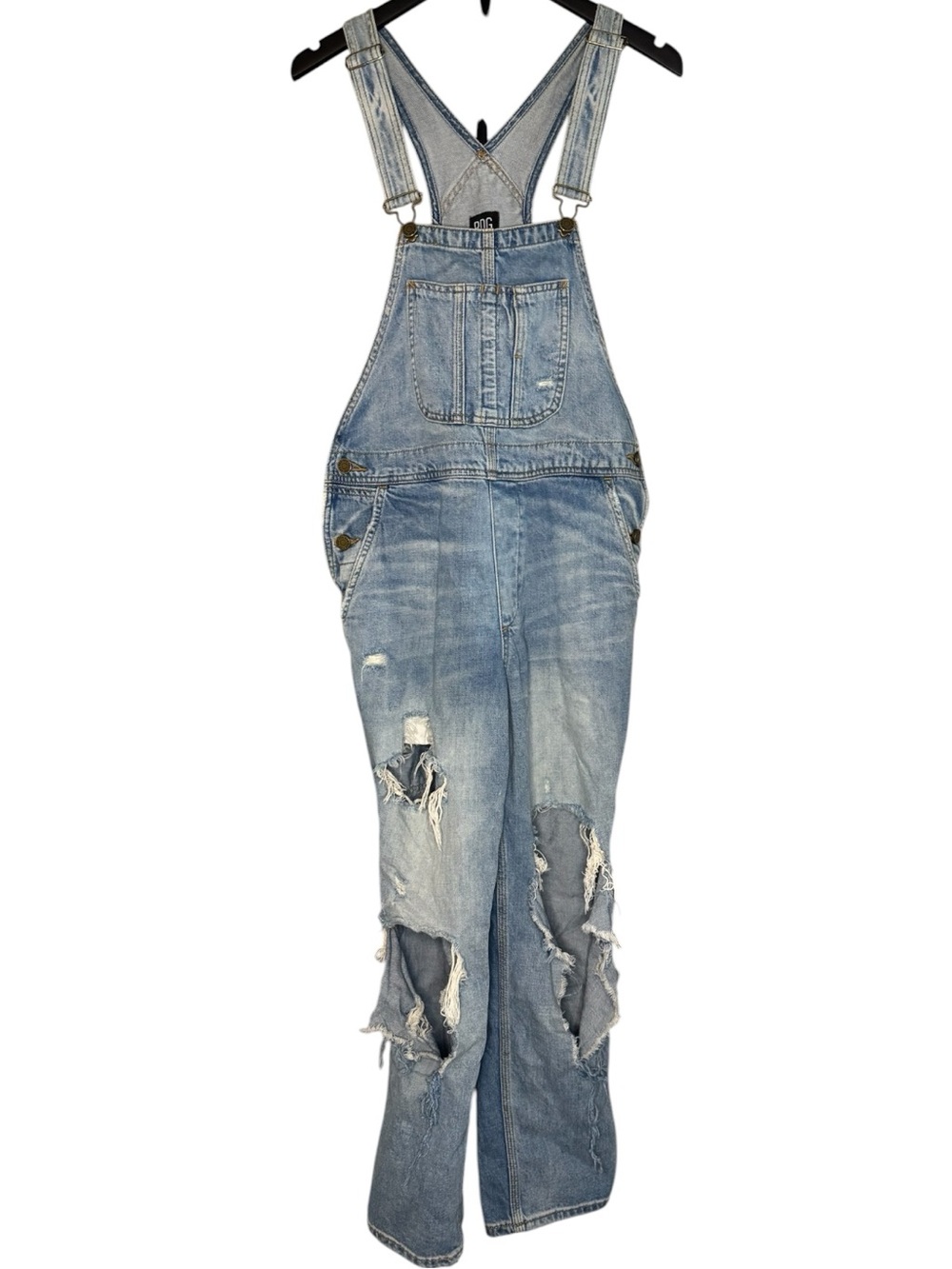 BDG Urban Outfitters Light Blue Distressed Denim Overalls